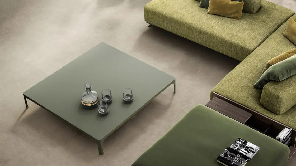 Minimal metal coffee table Spencer by Doimo Salotti.