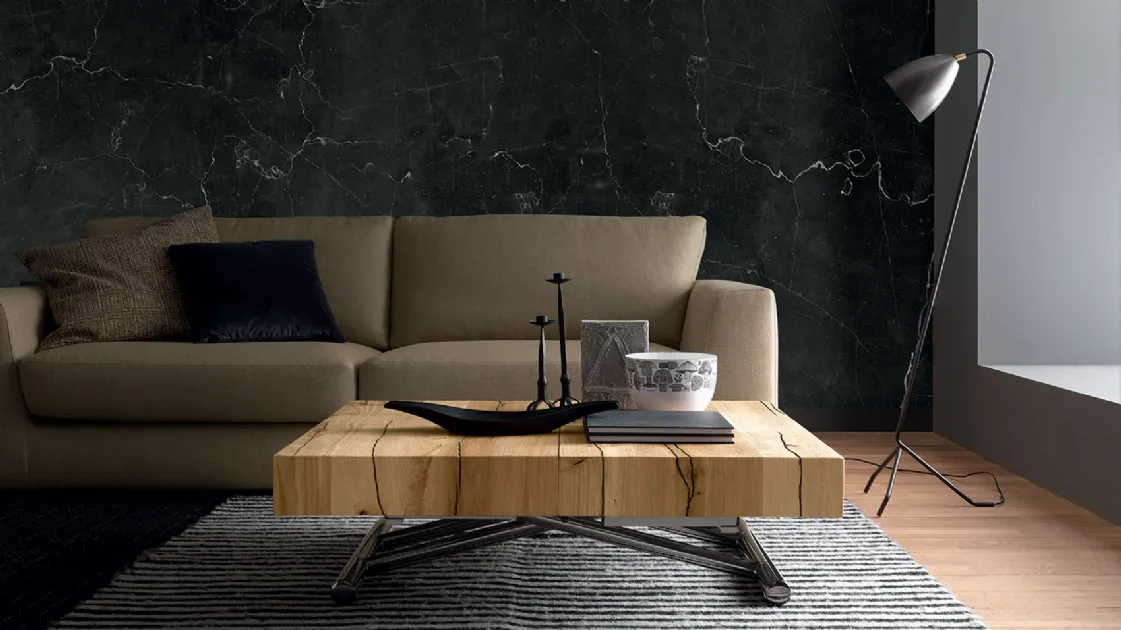 Convertible coffee table with wooden top Tavoletto by Altacom.