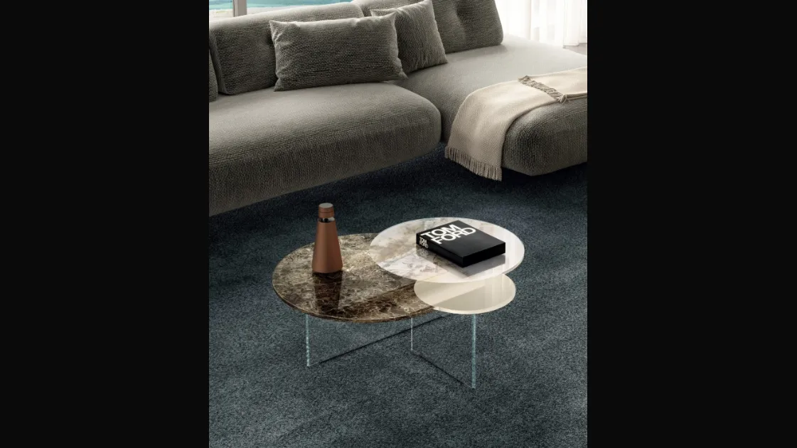 Blendie 1412 glass coffee table by Lago