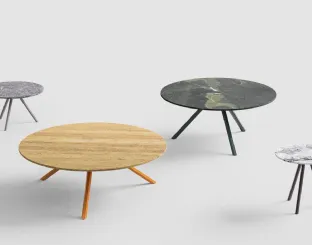 Mini Heb coffee table with marble top by Desalto
