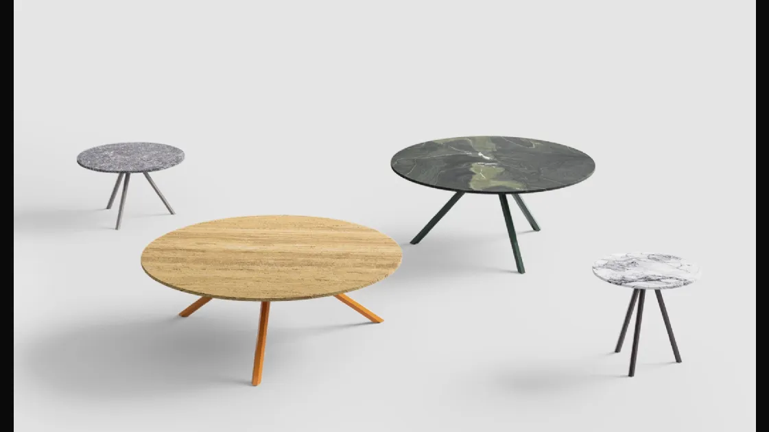 Mini Heb coffee table with marble top by Desalto