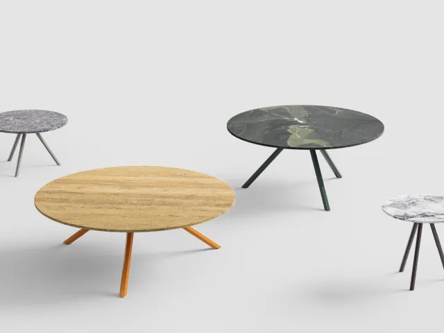 Mini Heb coffee table with marble top by Desalto