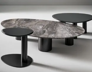 Sasso coffee table in marble or crystal by Bonaldo