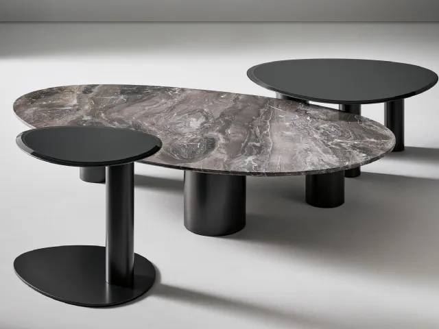 Sasso coffee table in marble or crystal by Bonaldo