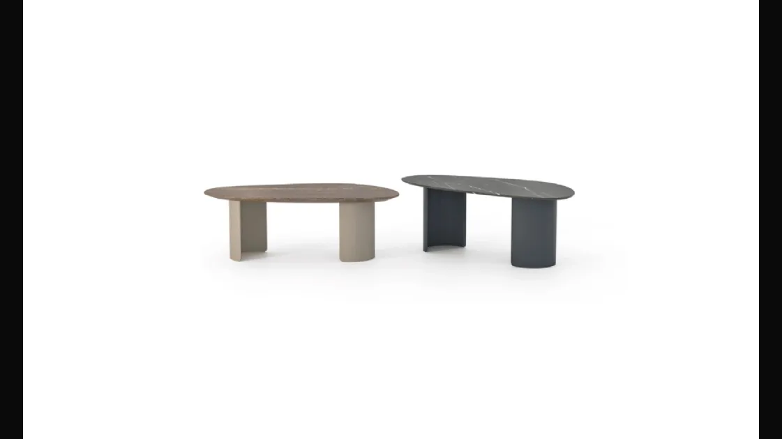 Stone coffee table in porcelain stoneware by Devina Nais
