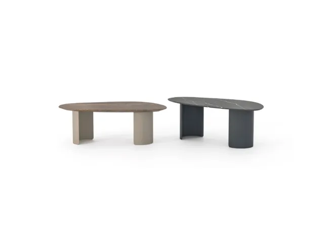 Stone coffee table in porcelain stoneware by Devina Nais