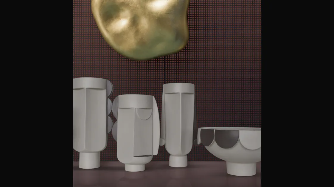 Ceramic vases from the Checkmate Collection by Adriani and Rossi.