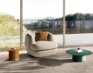 Upholstered fabric armchair Biza by Lago.