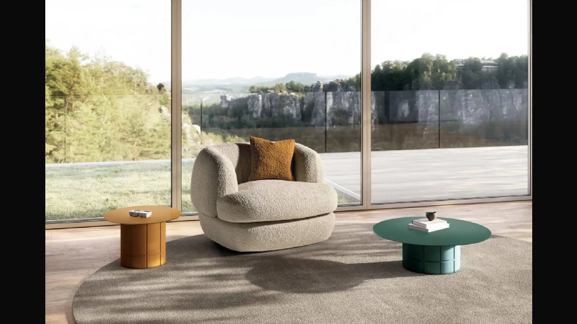 Upholstered fabric armchair Biza by Lago.