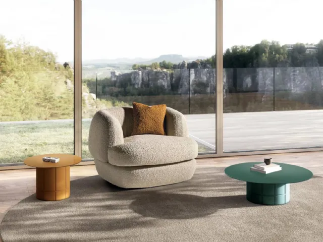 Upholstered fabric armchair Biza by Lago.