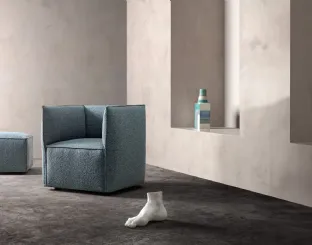 Fabric armchair with a square shape Craft by Samoa.