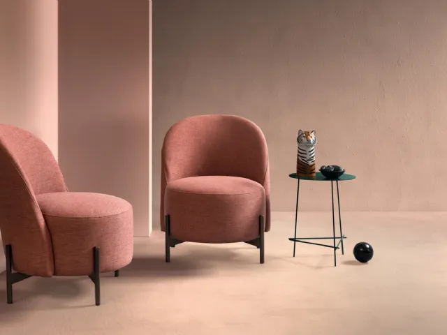 Armchair in Ebe fabric by Samoa