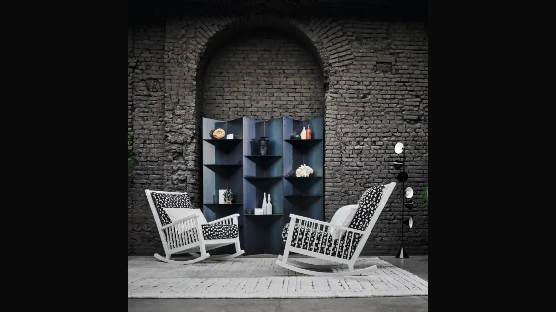 Gervasoni's Gray rocking armchair.