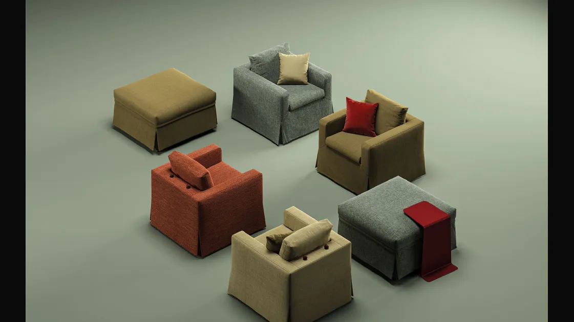 Rocking chair and pouf bed Ninna Nanna by Biba Salotti