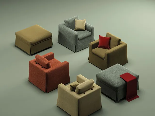 Rocking chair and pouf bed Ninna Nanna by Biba Salotti