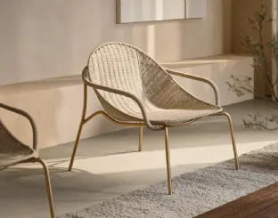 Nuvola Indoor armchair in natural Kraft paper and metal by Pianca.