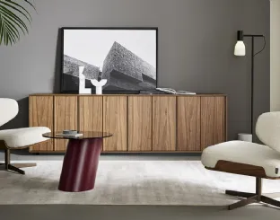 Design armchair Olos in fabric and wood by Bonaldo