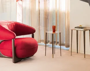 Ruby Lounge leather armchair by Cattelan Italia