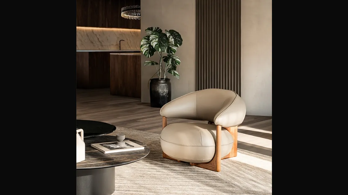 Ruby Lounge leather armchair by Cattelan Italia