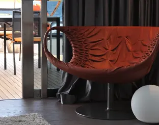 Leather armchair Smock by Moroso.