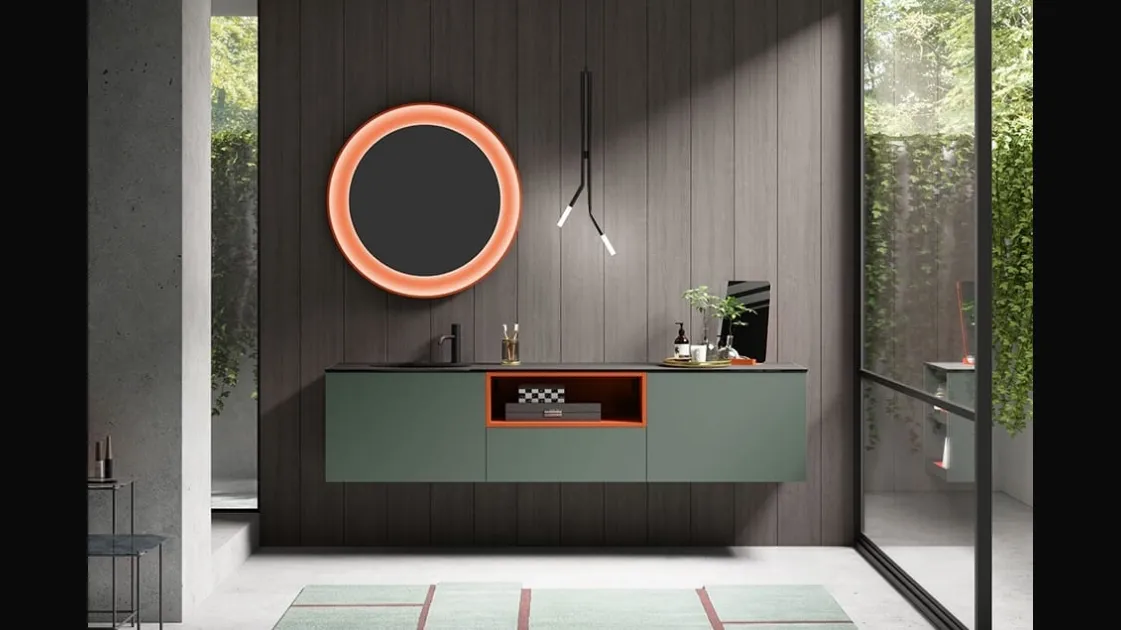 Wall-mounted White Bathroom Vanity Unit 00 by Cerasa