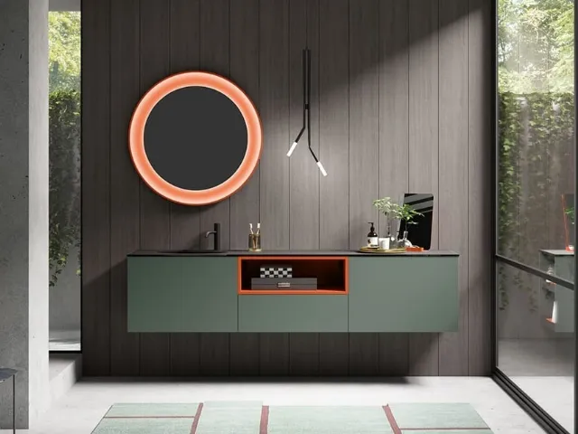 Wall-mounted White Bathroom Vanity Unit 00 by Cerasa