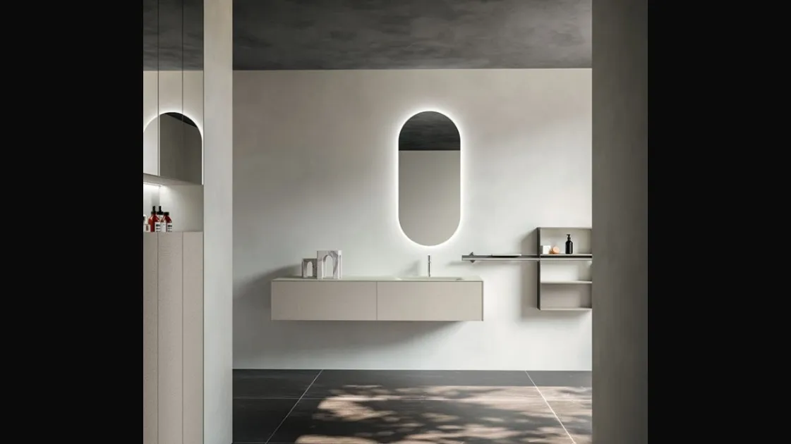 Suspended bathroom cabinet Cartabianca 01 by Cerasa