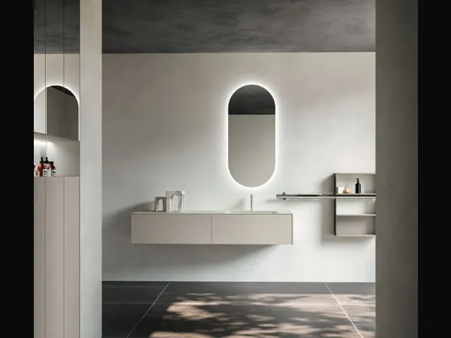 Suspended bathroom cabinet Cartabianca 01 by Cerasa