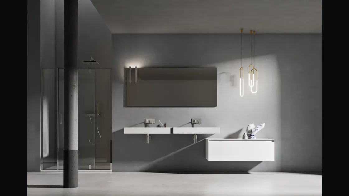 Wall-hung bathroom vanity unit Dafne 02 by Arcom