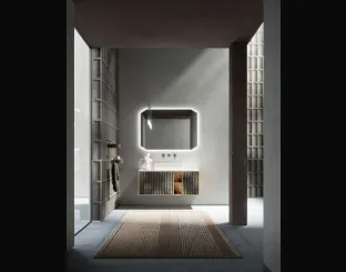 Bathroom Vanity Unit in Natural Oak Des Evolution 01 by Cerasa