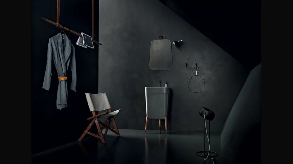 Free 03 washbasin in Metallic Iron color by Cerasa.