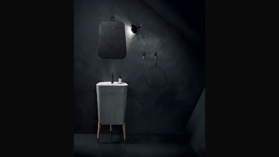 Free 03 washbasin in Metallic Iron color by Cerasa.