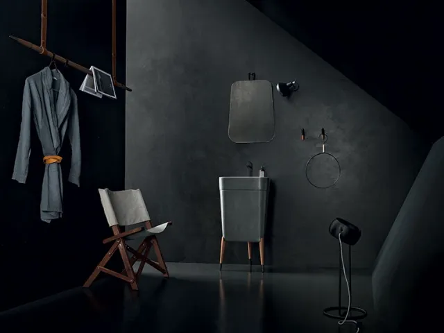 Free 03 washbasin in Metallic Iron color by Cerasa.