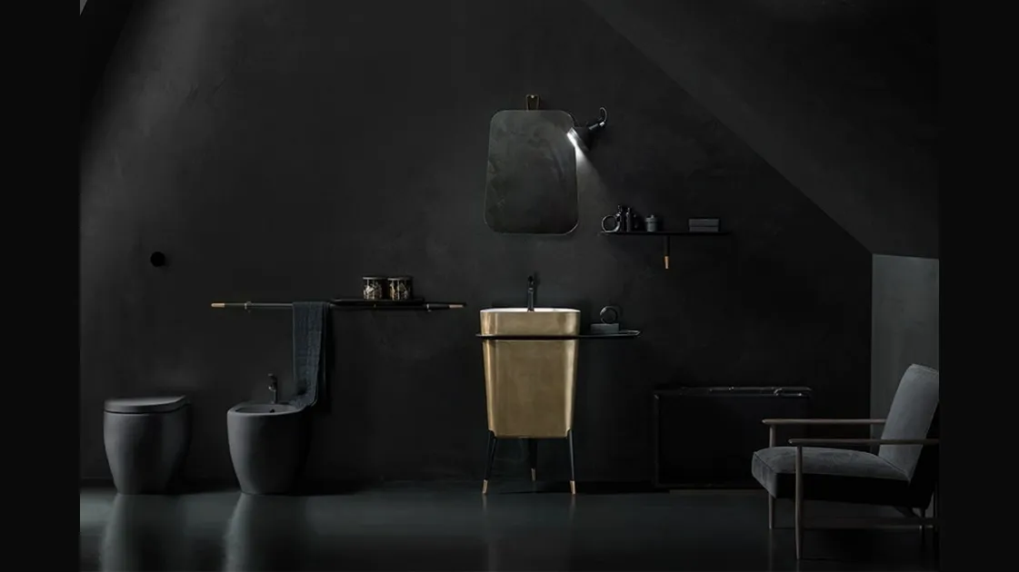 Free 04 washbasin in Metallic Bronze by Cerasa