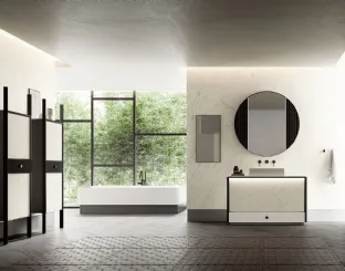 Honey 00 Bathroom Vanity in Statuarietto Laminam by Cerasa