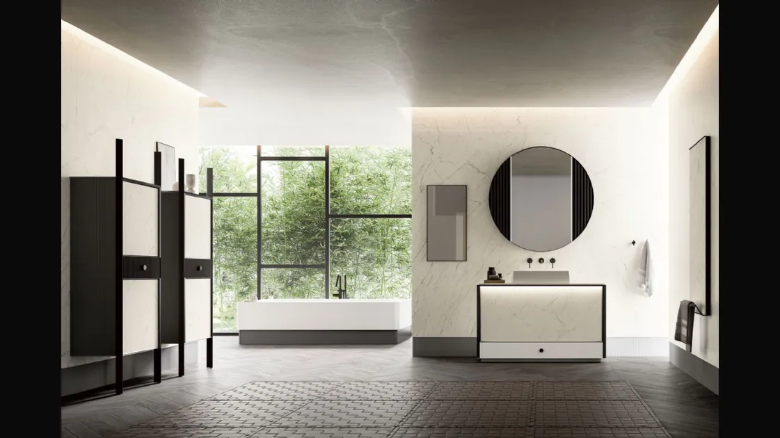 Honey 00 Bathroom Vanity in Statuarietto Laminam by Cerasa