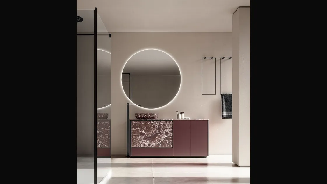 Bathroom cabinet Honey 01 in lacquered and resin coated by Cerasa