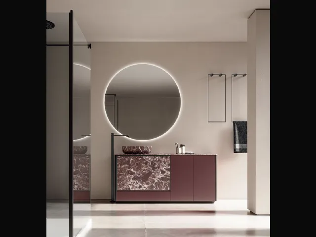 Bathroom cabinet Honey 01 in lacquered and resin coated by Cerasa