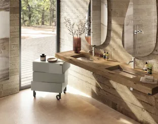 Lago's wooden and glass depth sink cabinet
