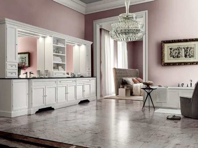 Paestum 00 Bathroom Vanity in White Lacquered by Cerasa