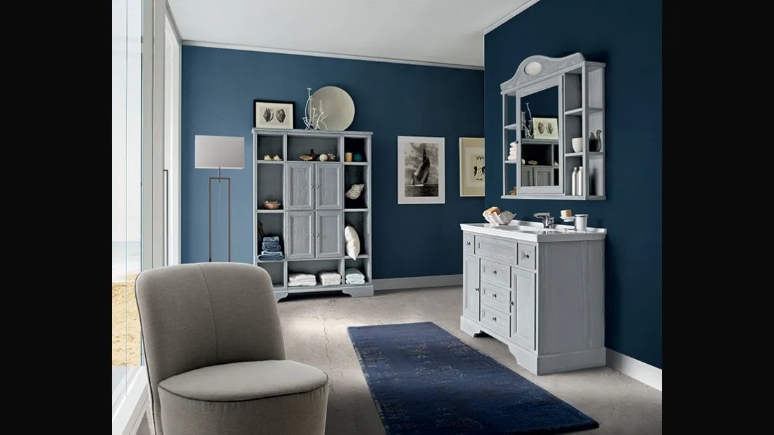 Bathroom vanity Paestum 01 in lacquered ash from Cerasa.