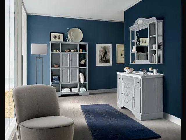 Bathroom vanity Paestum 01 in lacquered ash from Cerasa.