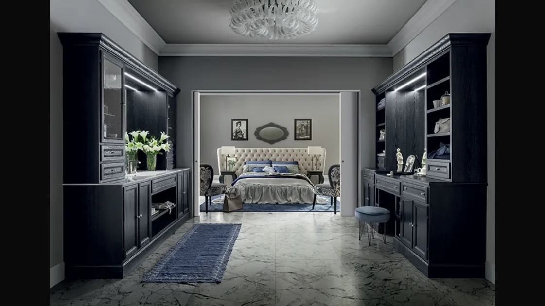 Bathroom cabinet Paestum 04 in Decapé Black by Cerasa