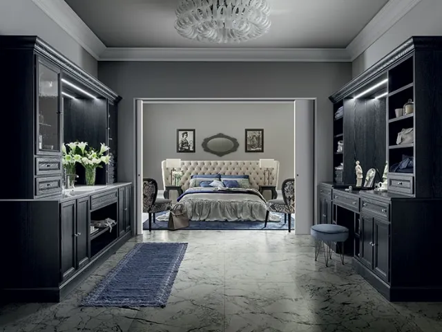 Bathroom cabinet Paestum 04 in Decapé Black by Cerasa