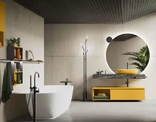 Suspended bathroom cabinet Segno 00 by Cerasa.