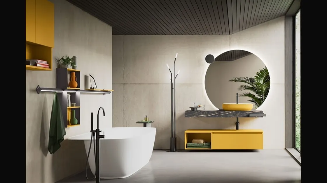 Suspended bathroom cabinet Segno 00 by Cerasa.