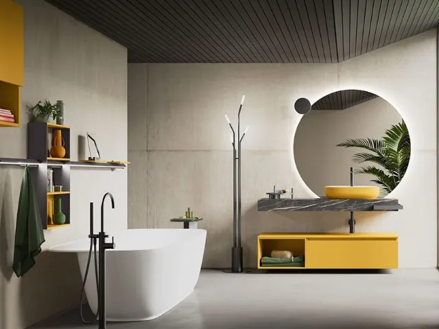 Suspended bathroom cabinet Segno 00 by Cerasa.