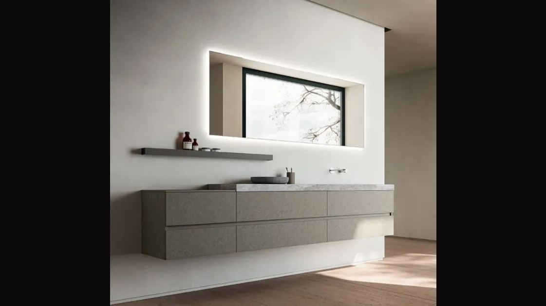 Wall-hung bathroom vanity Segno 01 by Cerasa.