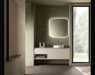 Wall-hung bathroom furniture Segno 02 by Cerasa.