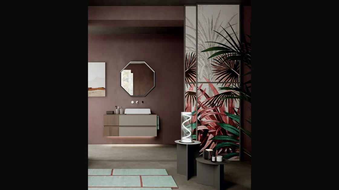 Wall-hung bathroom vanity Segno 03 by Cerasa.